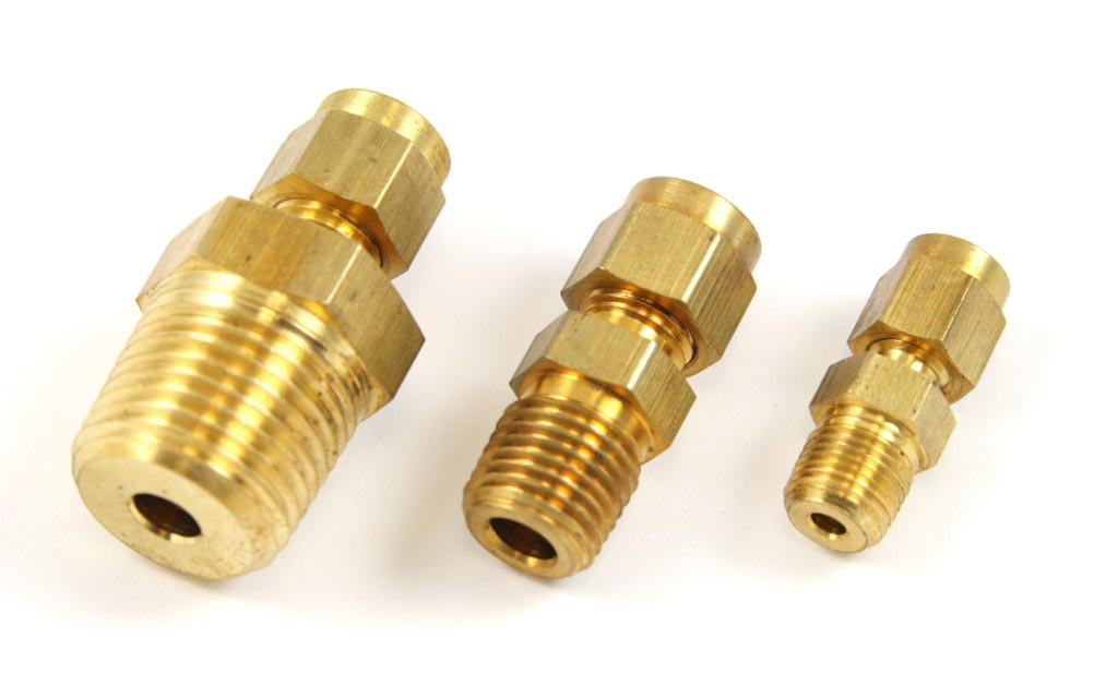 Brass Compression Fittings- One Sixteenth in NPT to One Half in NPT