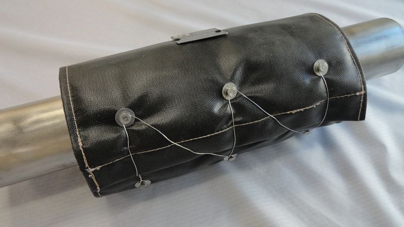 Removable Insulation Blankets with Black Wrap Secured with Lacing Wire